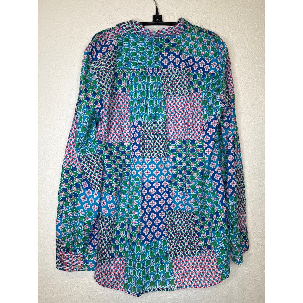 Talbots Floral Tulip Patchwork Colorful Long Slee… - image 4